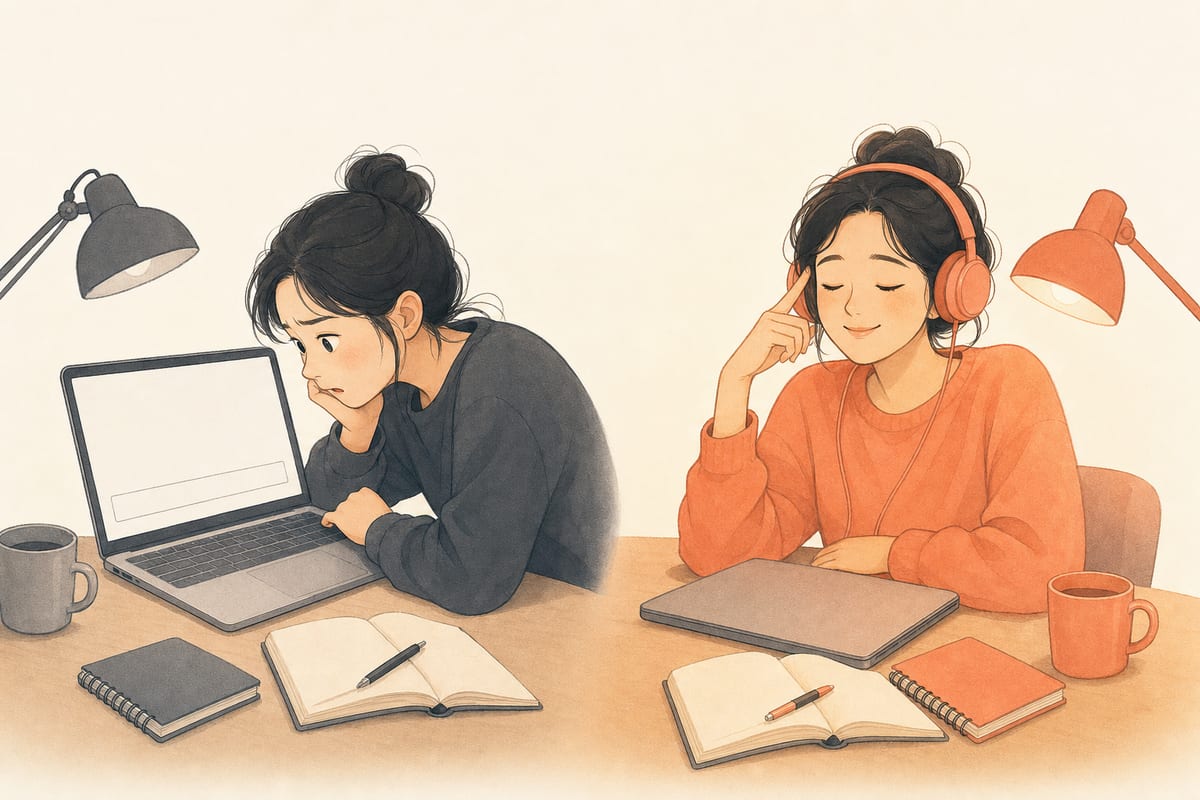 영어자막을 켜고 볼 때와 소리만 다시 들을 때를 나란히 비교한 90초 되듣기 확인